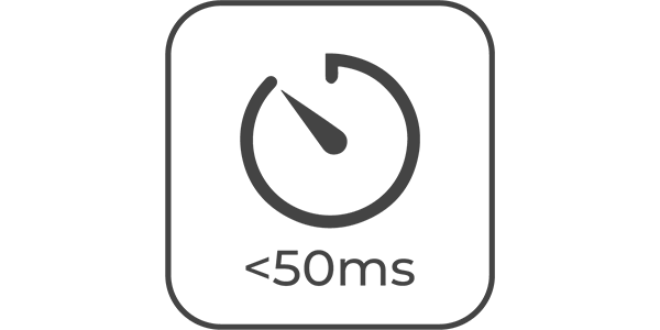 Latence inférieure à 50 ms