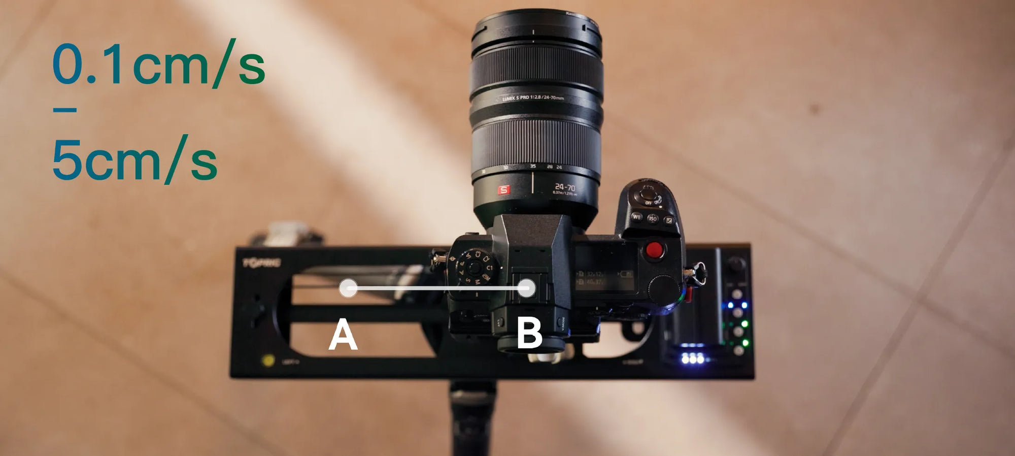 Accsoon TopRig S40 S60 motorized camera slider with precision speed control knob for adjustable motion speed