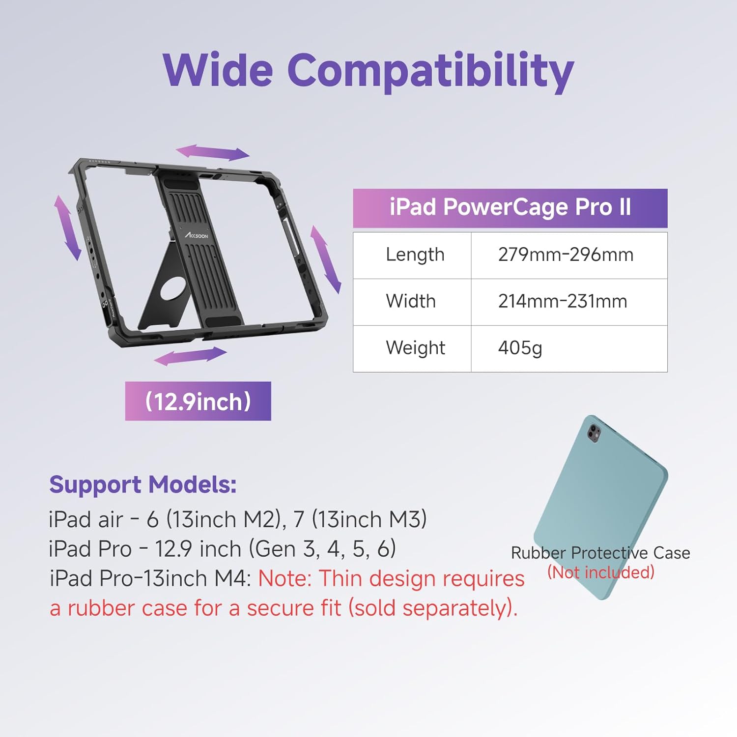 Accsoon PowerCage Pro II iPad Pro 12.9 Cage, NP-F Mount, SeeMo