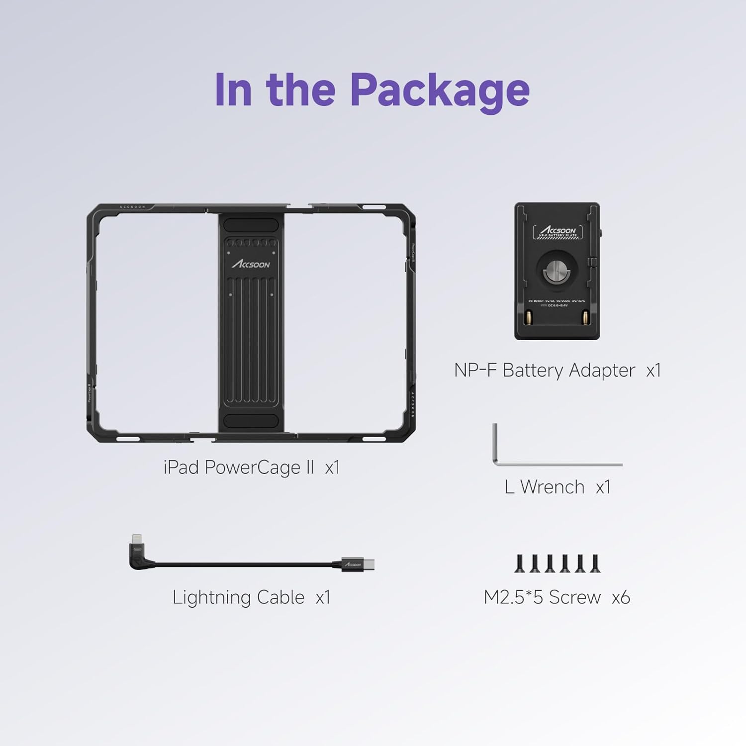 Accsoon PowerCage II iPad Cage for iPad 7–11 & Pro, NP-F Mount