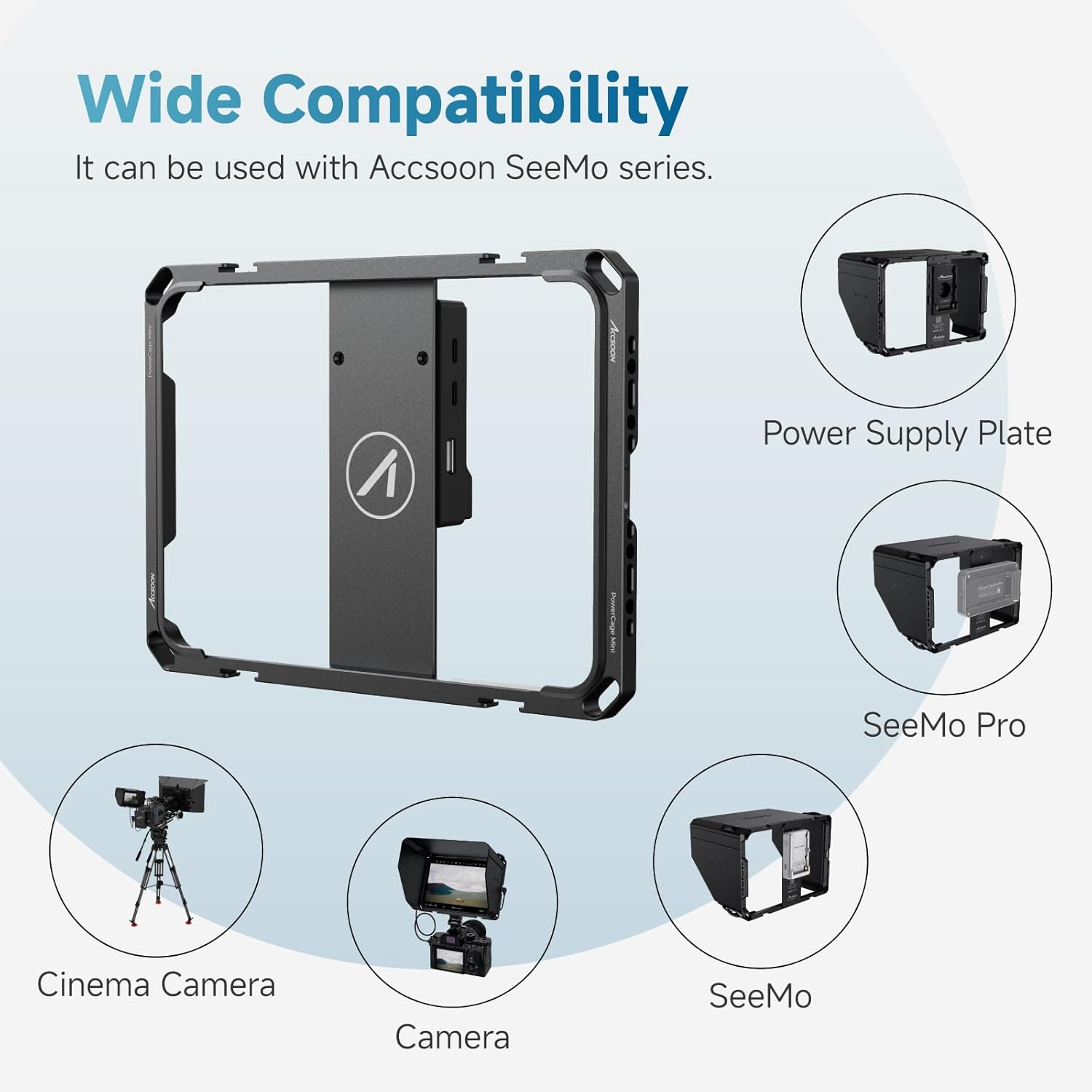 Accsoon PowerCage Mini iPad mini 6/7 Cage with Sunhood, NP-F Mount