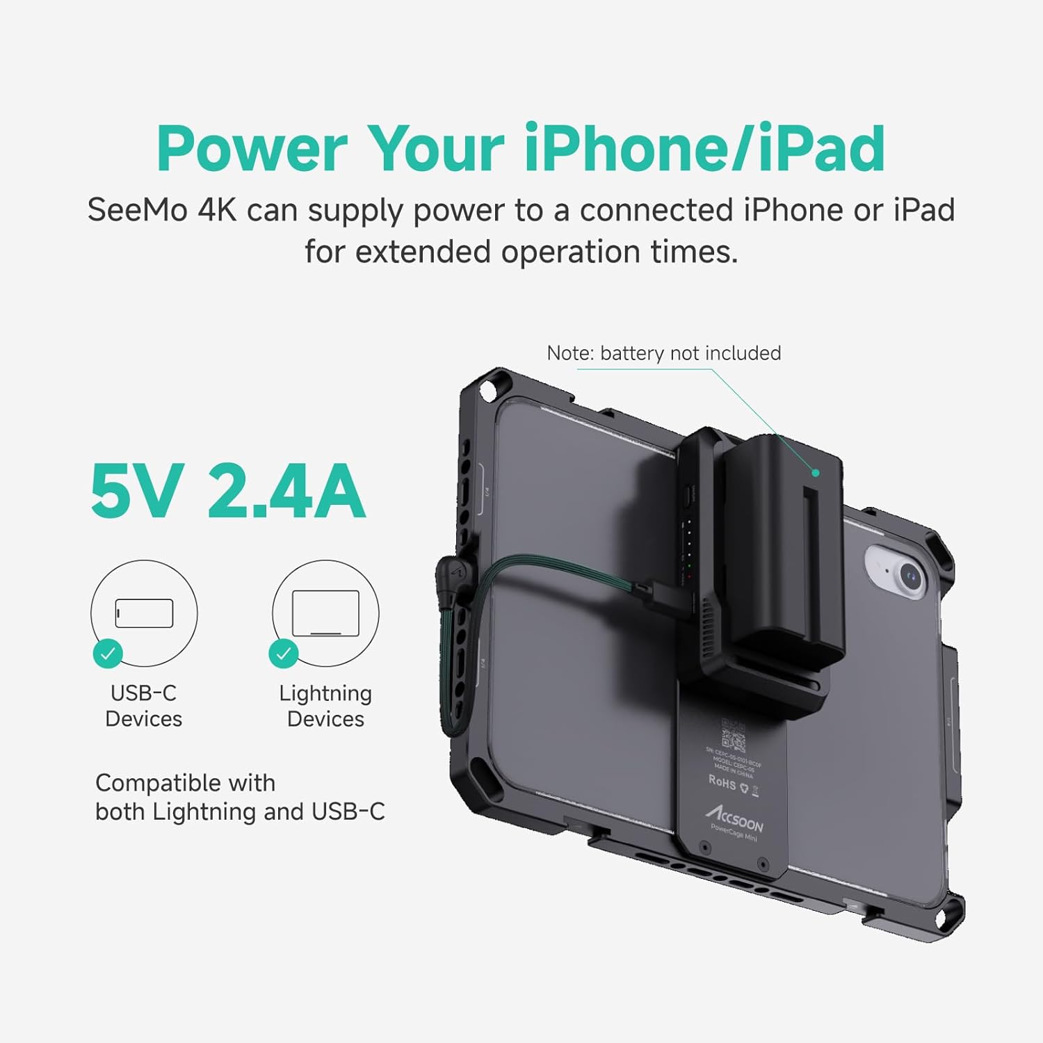 Accsoon SeeMo 4K HDMI® Video Transmitter for iPhone & iPad, 4K30