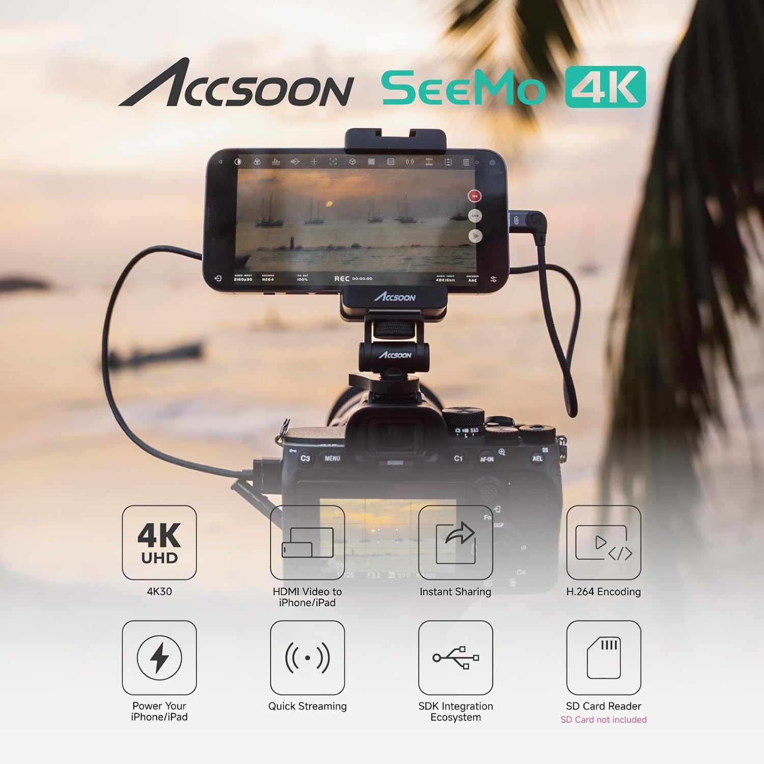 Accsoon SeeMo 4K HDMI® Video Transmitter for iPhone & iPad, 4K30