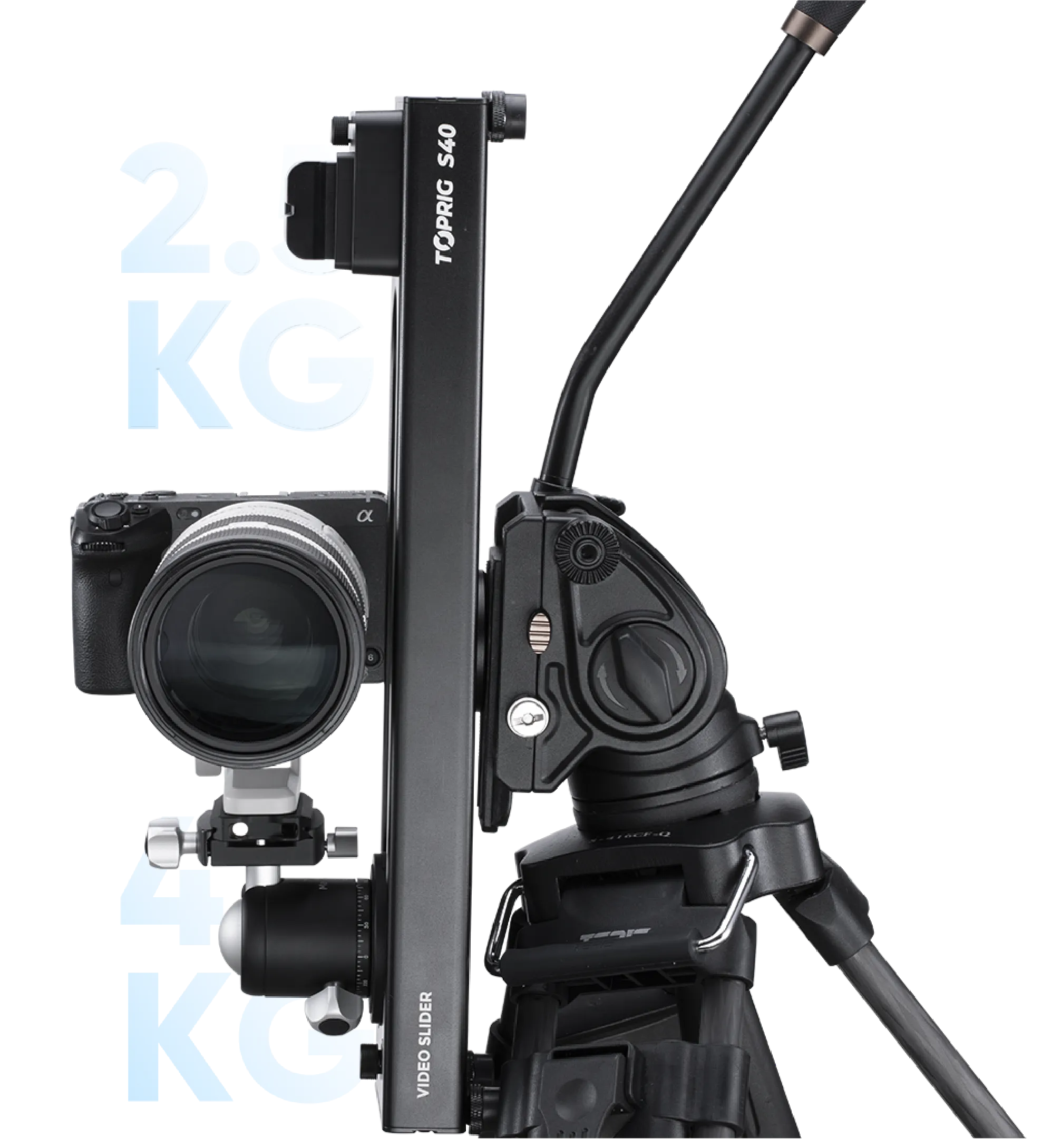 Accsoon TopRig S40 S60 motorized camera slider with up to 2.5kg vertical and 4kg horizontal payload capacity