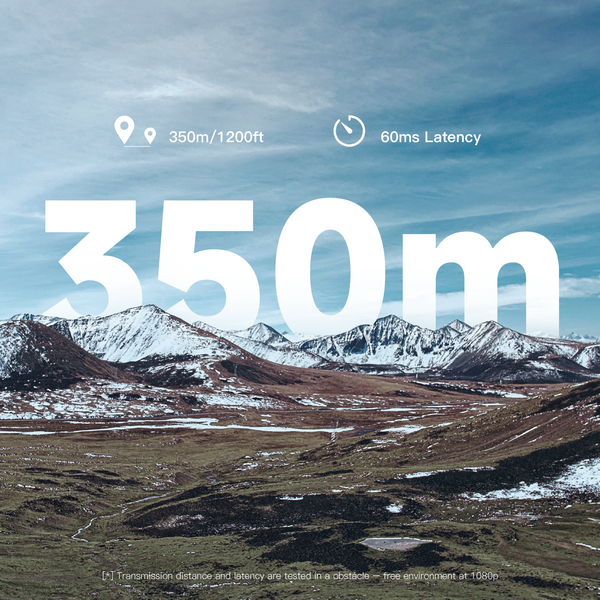 Accsoon CineView M7 Pro 1200ft transmission range with 60ms low latency performance