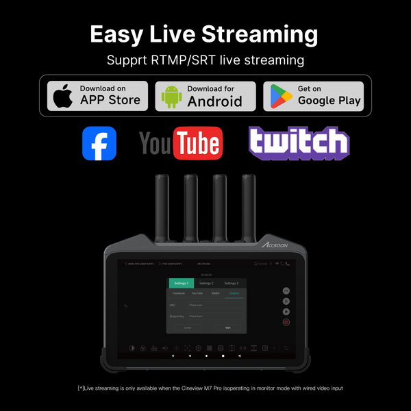 M7Pro Easy Live Streaming with RTMP/SRT Support
